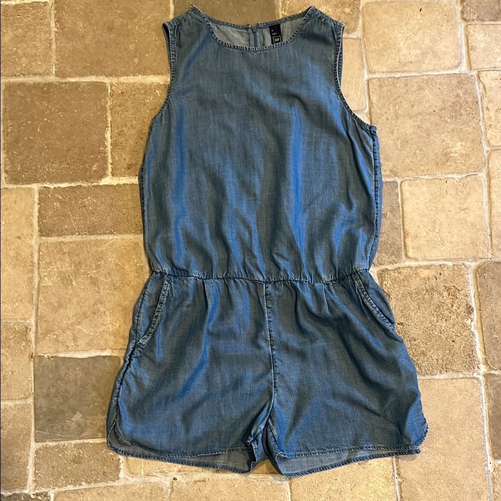 GAP Blue Sleeveless Denim Romper